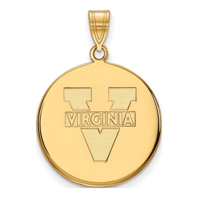 University of Virginia 10K Yellow Gold Large Disc Pendant