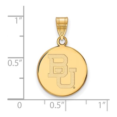 Baylor University 10K Yellow Gold Medium Bears Disc Pendant – view 2