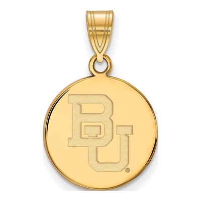Baylor University 10K Yellow Gold Medium Bears Disc Pendant