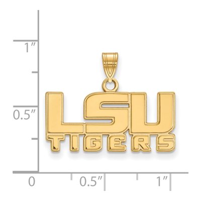 Louisiana State University 10K Yellow Gold L-S-U Tigers Small Pendant – view 2