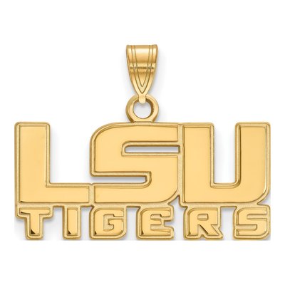 Louisiana State University 10K Yellow Gold L-S-U Tigers Small Pendant