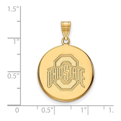 Ohio State University 10K Yellow Gold Large Disc Pendant – view 2