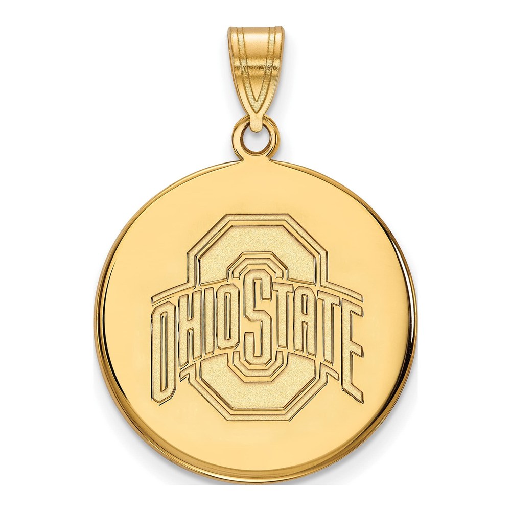 Ohio State University 10K Yellow Gold Large Disc Pendant