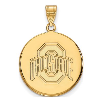 Ohio State University 10K Yellow Gold Large Disc Pendant