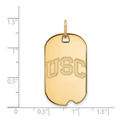 University of Southern California 10K Yellow Gold U-S-C Small Dog Tag Pendant – view 2