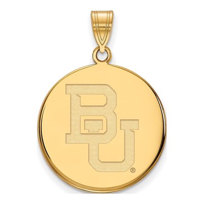 Baylor University 10K Yellow Gold Large Bears Disc Pendant