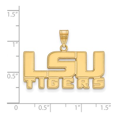 Louisiana State University 10K Yellow Gold L-S-U Tigers Medium Pendant – view 2