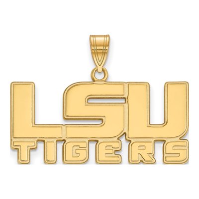 Louisiana State University 10K Yellow Gold L-S-U Tigers Medium Pendant