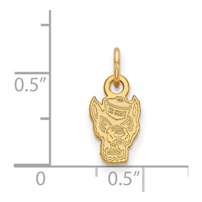 North Carolina State University 10K Yellow Gold NC Wolf Extra Small Pendant – view 2