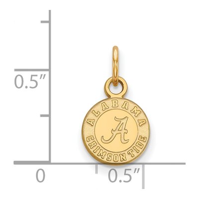 University of Alabama 10K Yellow Gold Crimson Tide Extra Small Disc Pendant – view 2