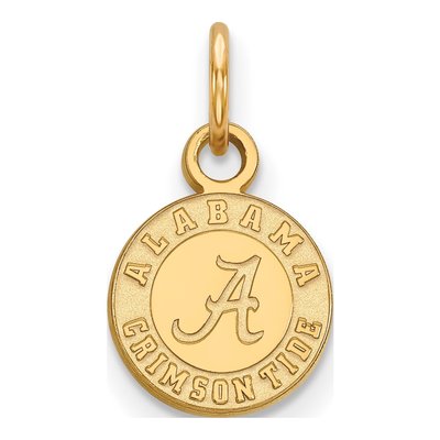 University of Alabama 10K Yellow Gold Crimson Tide Extra Small Disc Pendant