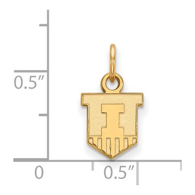 University of Illinois 10K Yellow Gold Extra Small Victory Badge Pendant – view 2