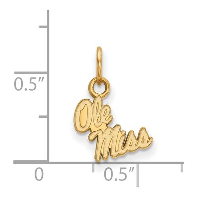 University of Mississippi 10K Yellow Gold Ole Miss Extra Small Pendant – view 2