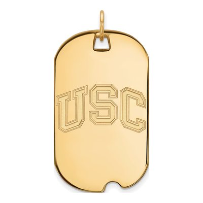 University of Southern California 10K Yellow Gold USC Trojans Large Dog Tag Pendant