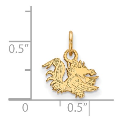 University of South Carolina 10K Yellow Gold Gamecock Extra Small Pendant – view 2