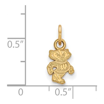 University of Wisconsin 10K Yellow Gold Of Badger Extra Small Pendant – view 2