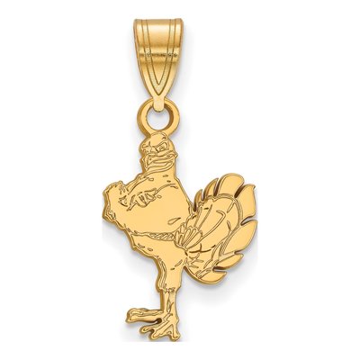 Virginia Tech 10K Yellow Gold Hokiebird Medium Pendant