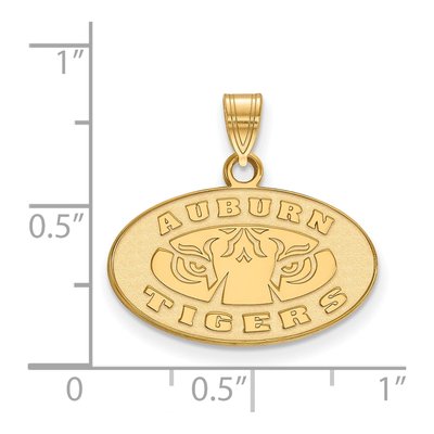 Auburn University 10K Yellow Gold Tigers Small Pendant – view 2