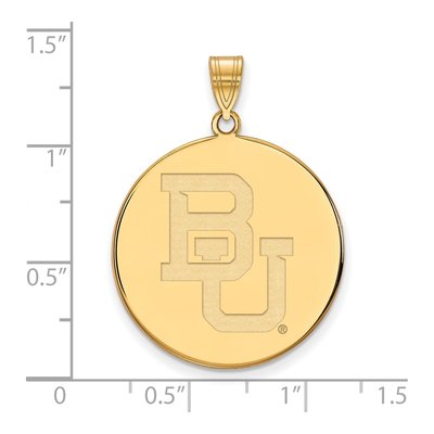 Baylor University 10K Yellow Gold Bears Extra Large Disc Pendant – view 2
