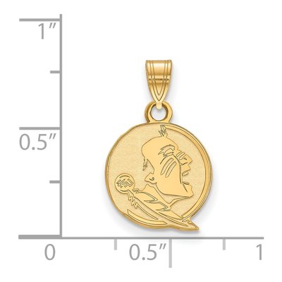 Florida State University 10K Yellow Gold FSU Seminoles Small Pendant – view 2