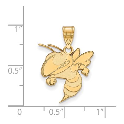Georgia Institute of Technology 10K Yellow Gold Large Tech Jacket Pendant – view 2