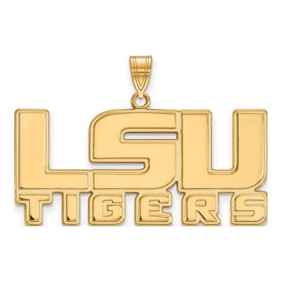 Louisiana State University 10K Yellow Gold L-S-U Tigers Large Pendant