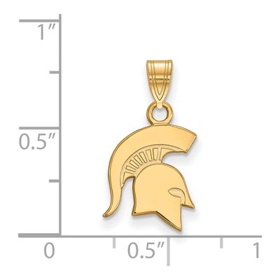 Michigan State University 10K Yellow Gold Small Spartan Pendant – view 2