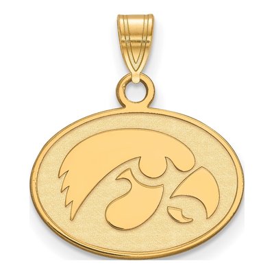 University of Iowa 10K Yellow Gold Small Of Hawk Pendant