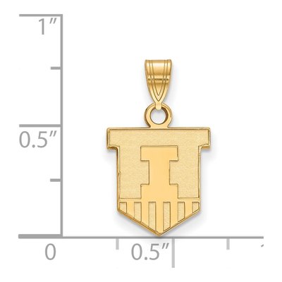 University of Illinois 10K Yellow Gold Small Victory Badge Pendant – view 2