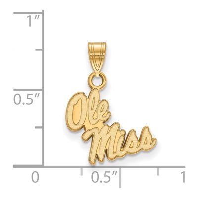 University of Mississippi 10K Yellow Gold Ole Miss Small Pendant – view 2