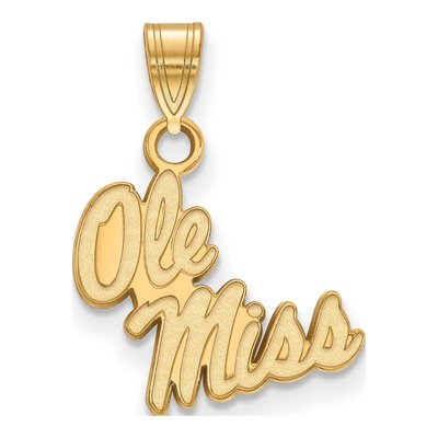 University of Mississippi 10K Yellow Gold Ole Miss Small Pendant