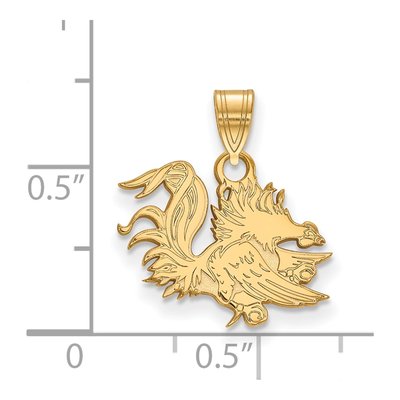 University of South Carolina 10K Yellow Gold Gamecocks Small Pendant – view 2