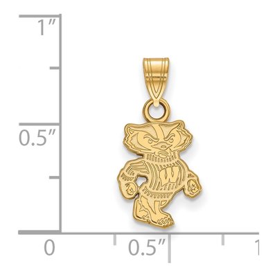 University of Wisconsin 10K Yellow Gold Badger Small Pendant – view 2