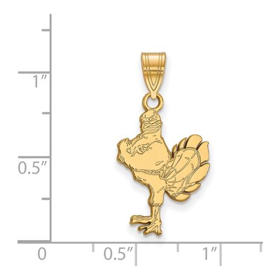 Virginia Tech 10K Yellow Gold Hokiebird Large Pendant – view 2