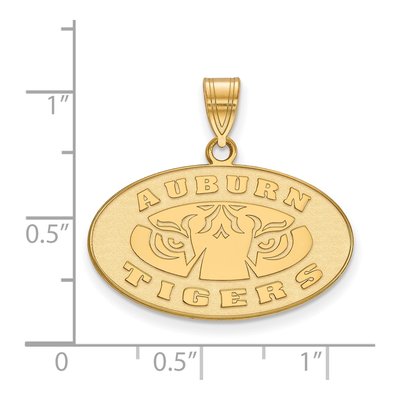 Auburn University 10K Yellow Gold Tigers Medium Pendant – view 2