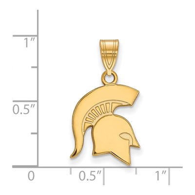Michigan State University 10K Yellow Gold Medium Spartan Pendant – view 2