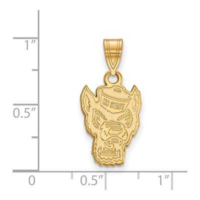 North Carolina State University 10K Yellow Gold Wolf Medium Pendant – view 2