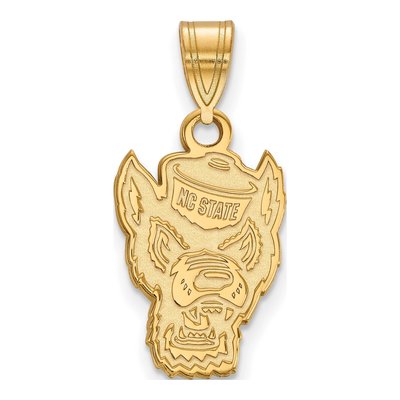 North Carolina State University 10K Yellow Gold Wolf Medium Pendant