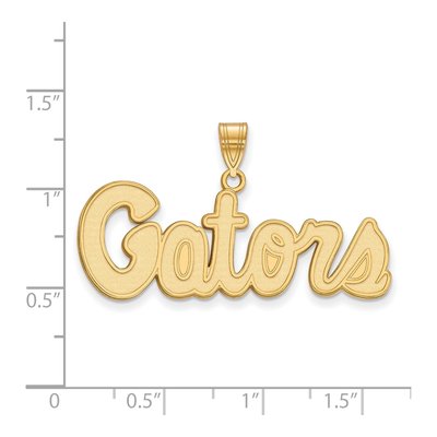 University of Florida 10K Yellow Gold Gators Script Medium Pendant – view 2