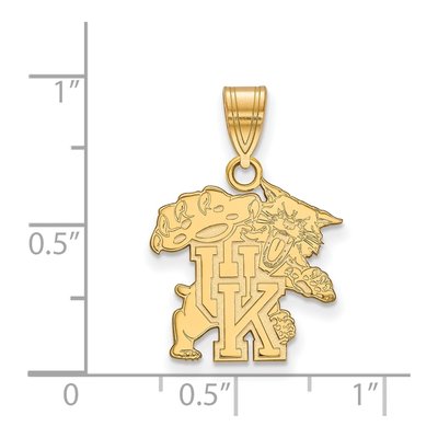 University of Kentucky 10K Yellow Gold U-K Wildcat Medium Pendant – view 2