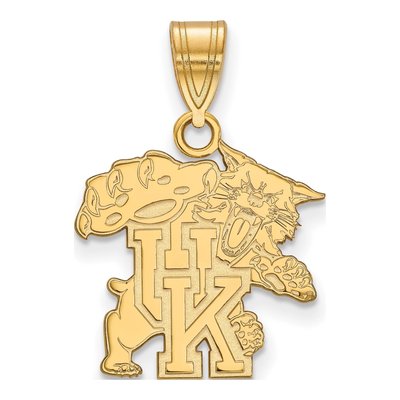 University of Kentucky 10K Yellow Gold U-K Wildcat Medium Pendant
