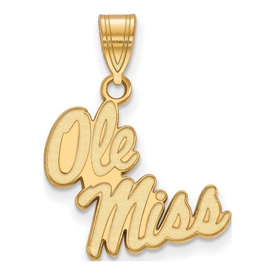 University of Mississippi 10K Yellow Gold Ole Miss Medium Pendant