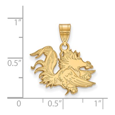 University of South Carolina 10K Yellow Gold Gamecock Medium Pendant – view 2