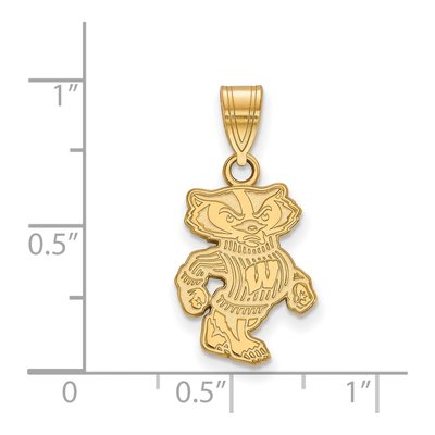 University of Wisconsin 10K Yellow Gold Medium Badger Pendant – view 2