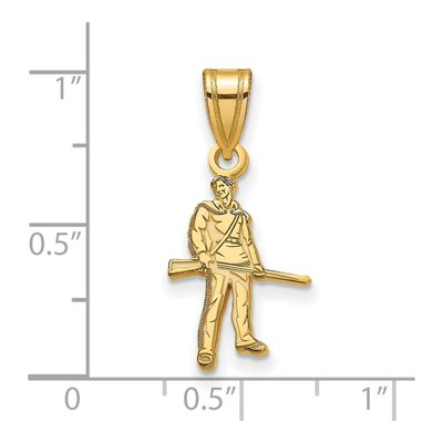 West Virginia University 10K Yellow Gold Mountaineer Medium Pendant – view 2