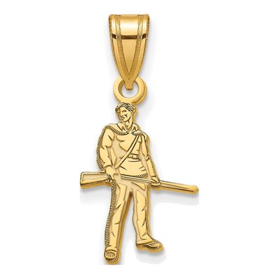 West Virginia University 10K Yellow Gold Mountaineer Medium Pendant