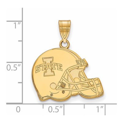 Iowa State University 10K Yellow Gold Medium Football Helmet Pendant – view 2
