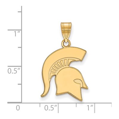 Michigan State University 10K Yellow Gold Large Spartan Pendant – view 2