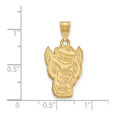 North Carolina State University 10K Yellow Gold Wolf Large Pendant – view 2