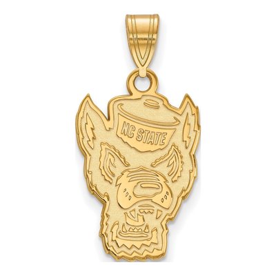 North Carolina State University 10K Yellow Gold Wolf Large Pendant